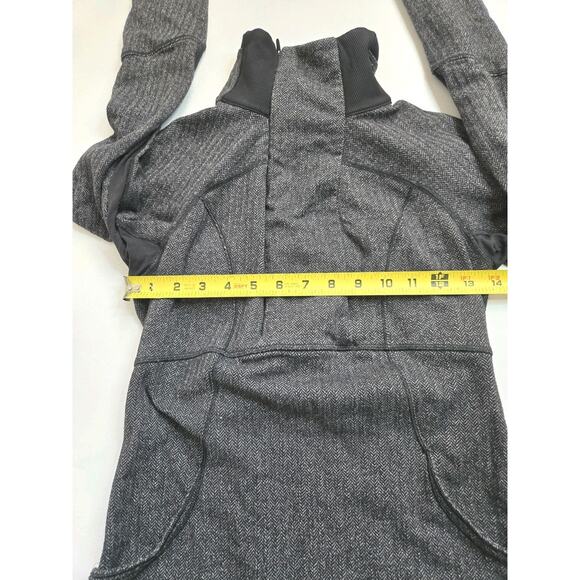 Lululemon Base Runner 1/2 Zip Heathered Herringbone Black Reflective Trim Sz 6 - Picture 11 of 14